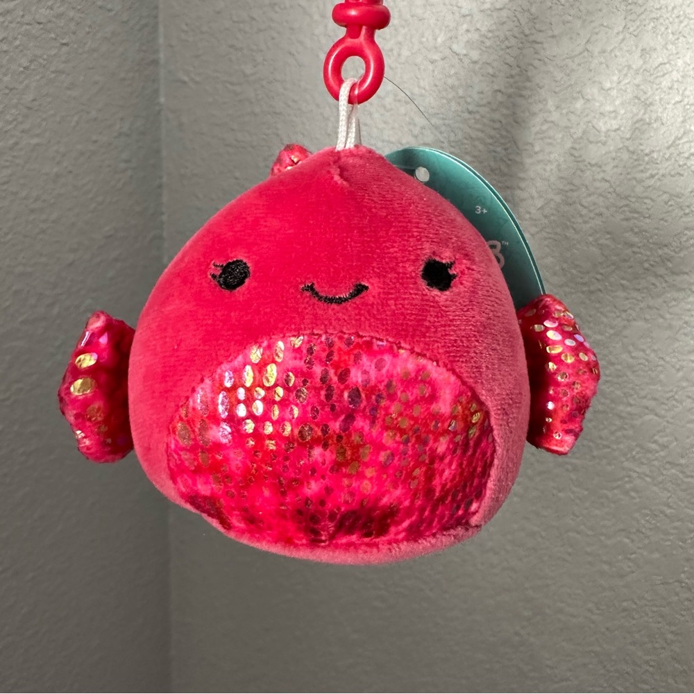 3.5” Barella the Beta Fish Squishmallows Clip NWT